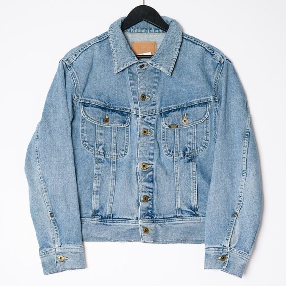 Vintage Smiths American Mens Small Trucker Jean Jacket Light Wash Denim - Picture 1 of 9